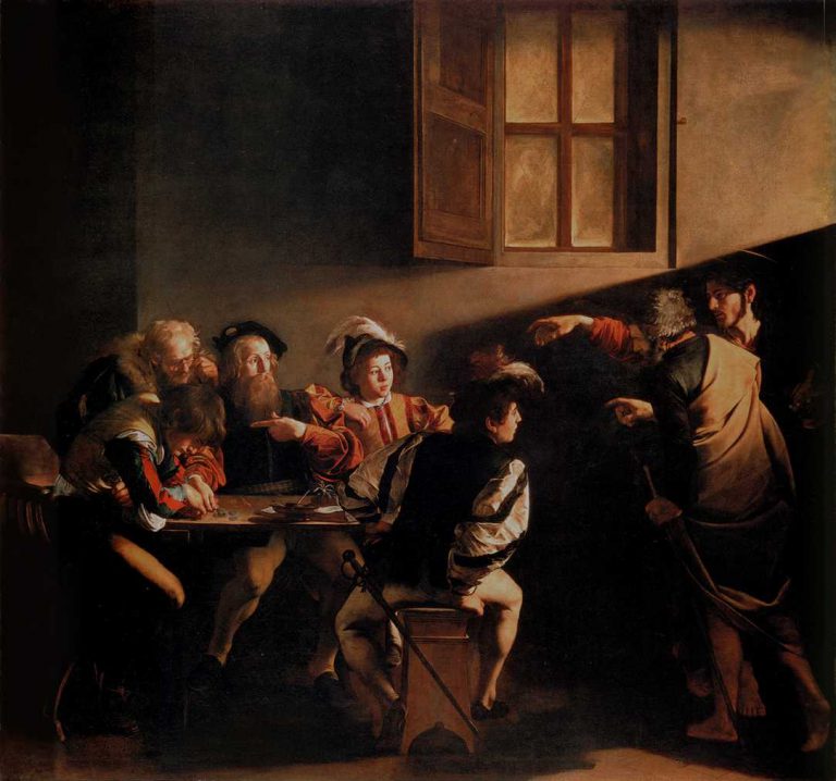Obraz Caravaggio - Powołanie świętego Mateusza