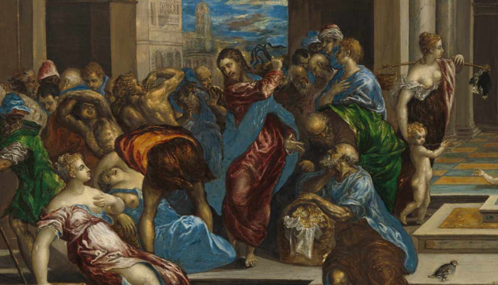 El Greco - Wypędzenie przekupniów z świątyni - fragment