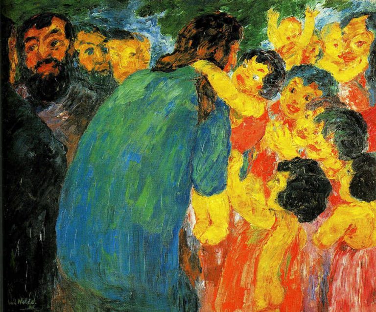 Emil Nolde - obraz - Chrystus wśród dzieci