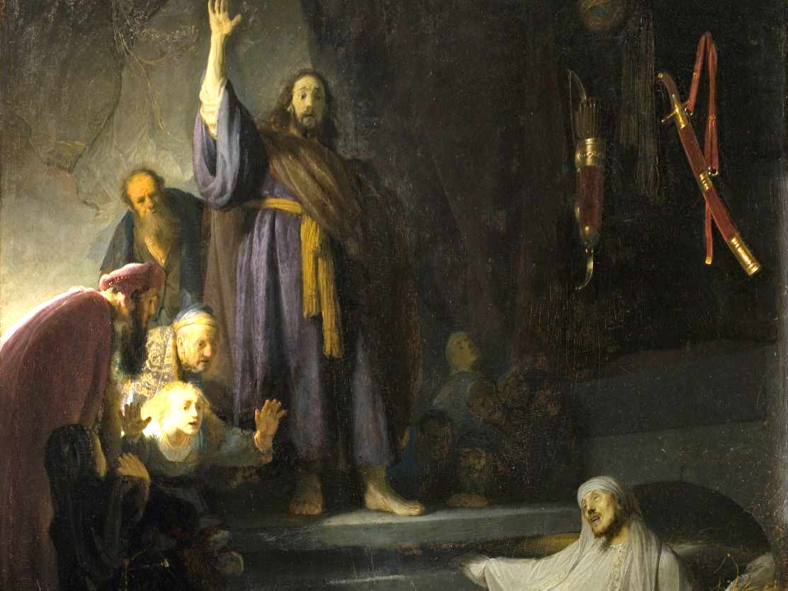 Wskrzeszenie Łazarza - obraz Rembrandta - fragment 2